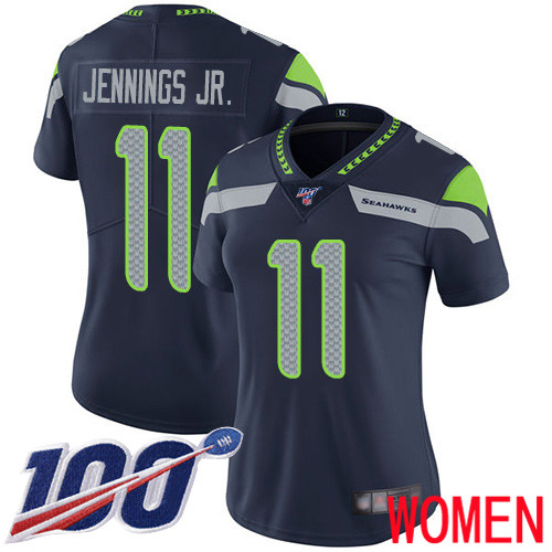 Seattle Seahawks Limited Navy Blue Women Gary Jennings Jr. Home Jersey NFL Football #11 100th Season Vapor Untouchable->youth nfl jersey->Youth Jersey